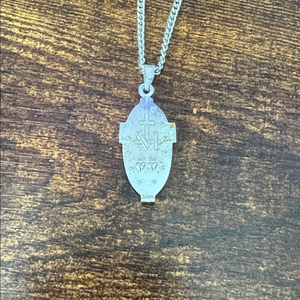 Vintage Mary Medal Plastic Religious Holy Catholic